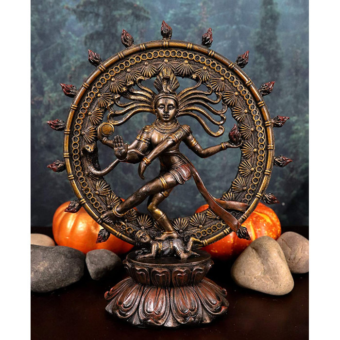 Bungalow Rose 9" Tall Hindu Shiva Nataraja By Fire Wheel Statue Lord Of
